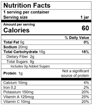 Nutrition Facts Pear Carrot Pea